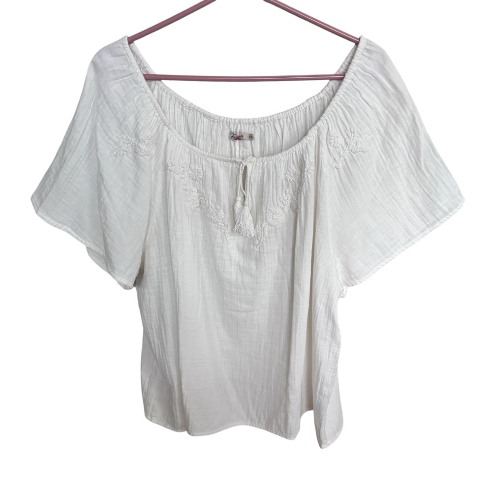 Faherty Brand Organic Cotton Gauze Lightweight Florence Top M